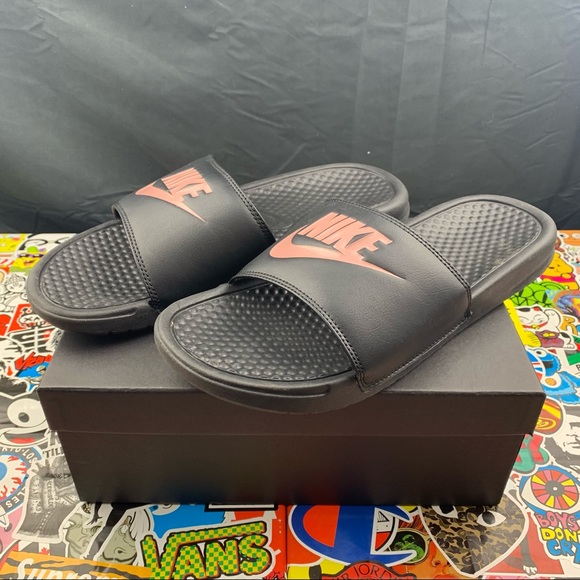 Nike Shoes - Nike Foam Pink Logo Slides 11 Womens
